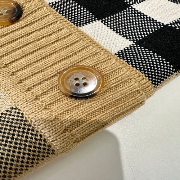 Burberry - Check Wool Cashmere Jacquard Cardigan - Picture 5 of 11